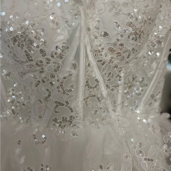 White Lace Sequin Dress - Picture 4 of 4